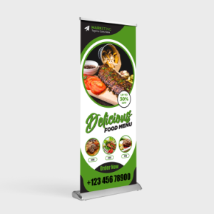 81"H x 33"W Deluxe Retractable Banner Stand With Print