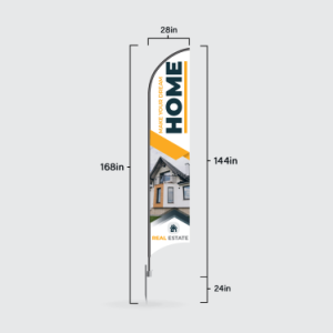 Large Feather Print Thru Advertising Flag